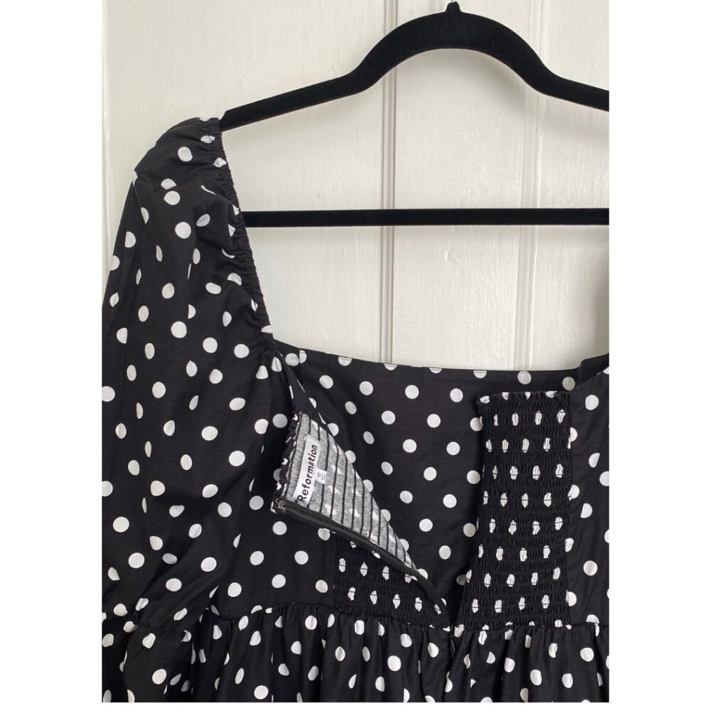 Reformation Michaela Organic Cotton A-Line Long Sleeve Mini Dress - Picture 6 of 8